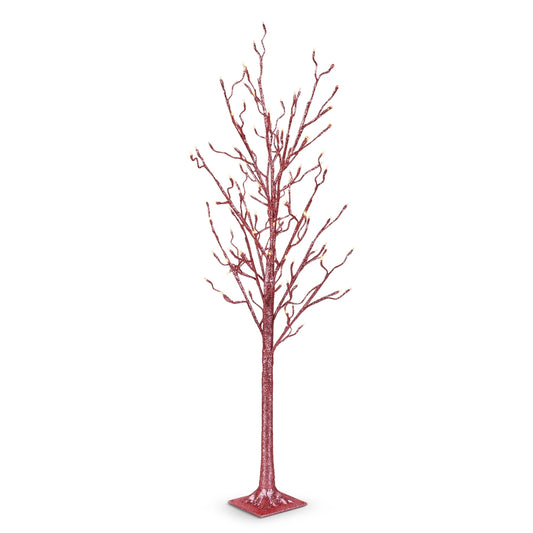 4.5' Light Pink Glitter Lighted Tree