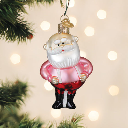 Santa In Suspenders Ornament