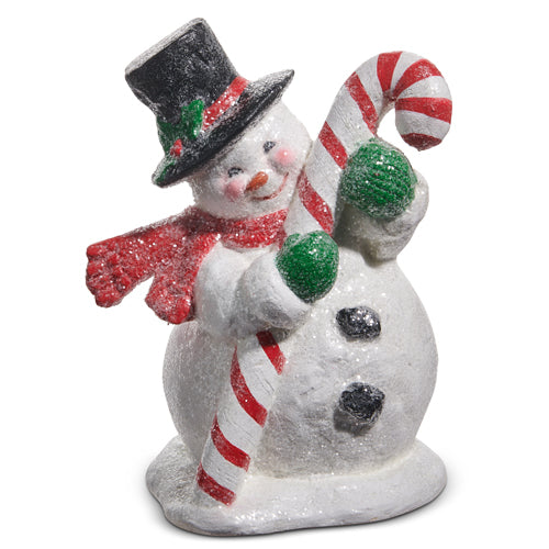 10" SNOWMAN WITH CANDY CANE