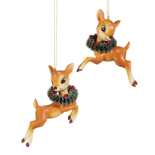 4.5" BROWN VINTAGE DEER ORNAMENT