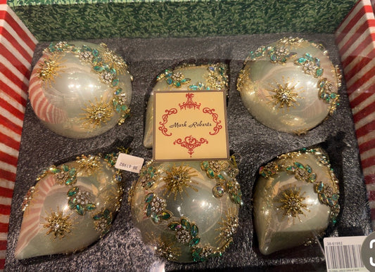 Mark Robert's Floral Jeweled Ornament Set 38-61982