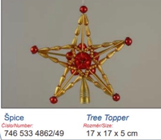 Gold/Red Tree Topper Pre Order