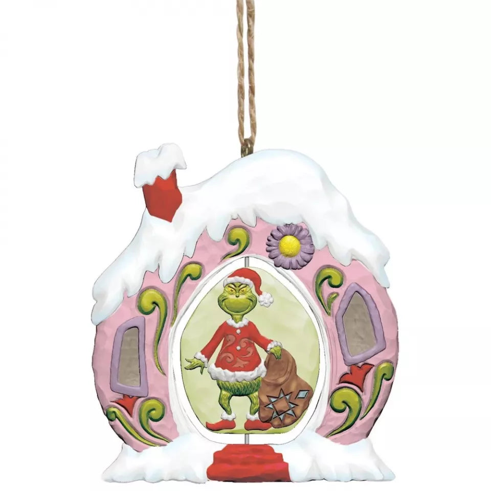 Jim Shore Dr. Seuss Whoville House Rotating Grinch Ornament