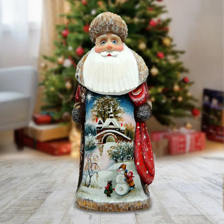 Woodcarved Handpainted First Day of Winter Santa G.DeBrekht