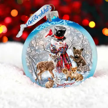 Frosty and His Forest Friends Glass Ornament LTD