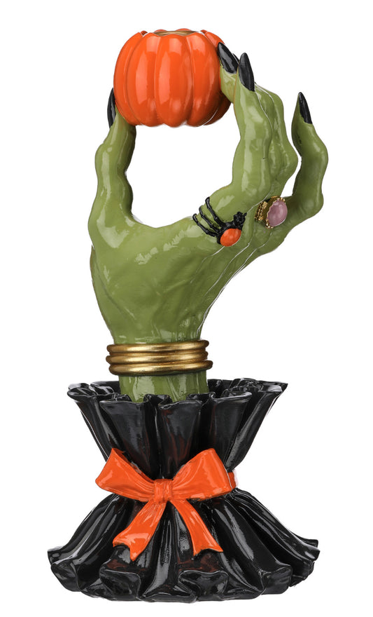 Resin Witch's Hand Candle Holder 10"