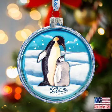 Penguin Pals Cut Ball Handcrafted Glass