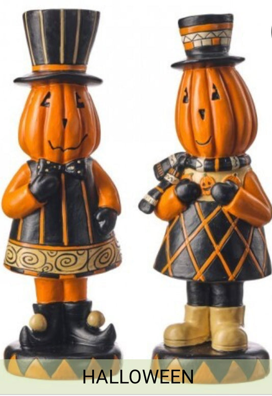 10.5" RESIN PUMPKIN MEN 2/AST