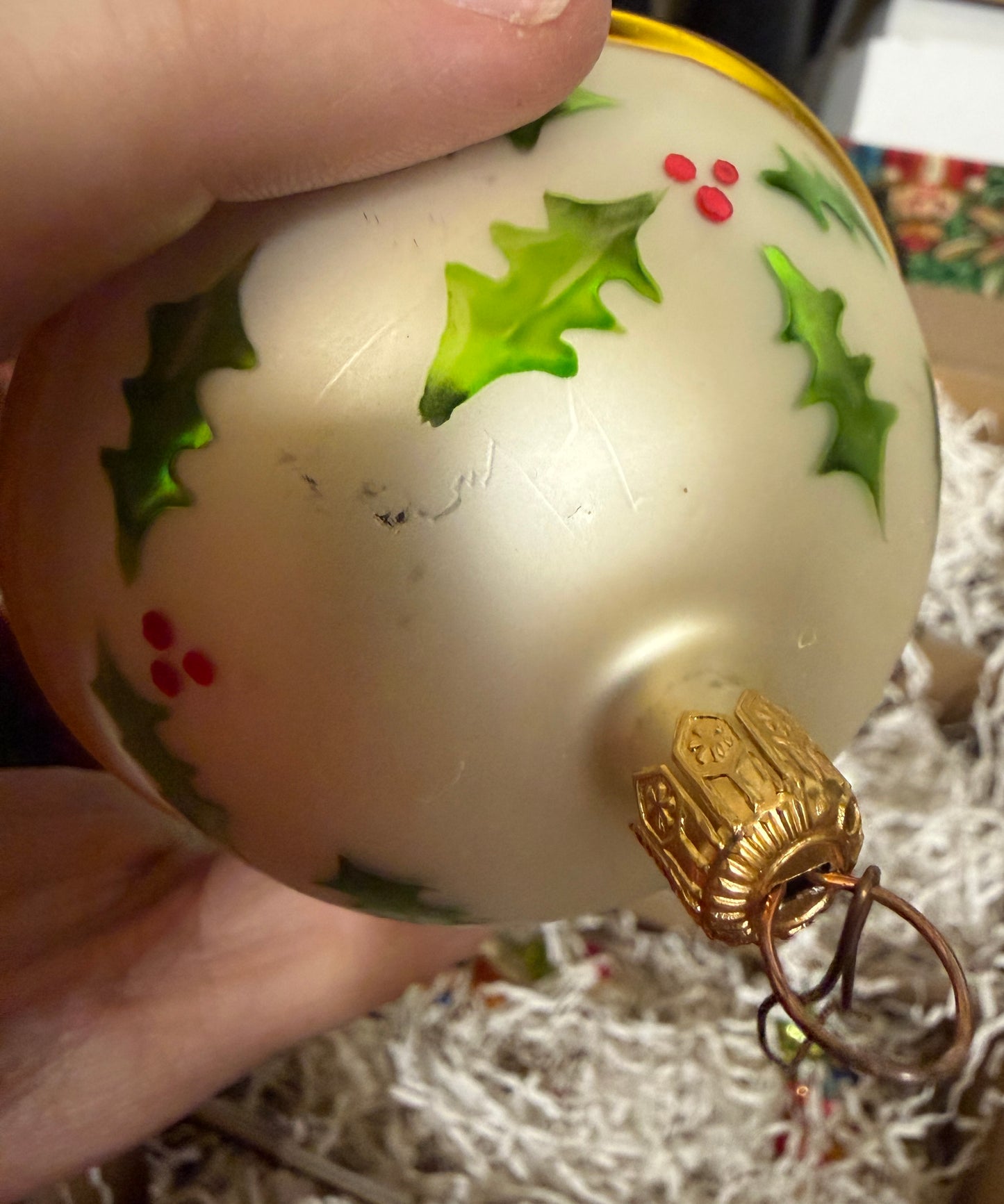 Christopher Radko SARABAND TRIPLE REFLECTOR Holly Christmas Ornament 93-140-1 8"