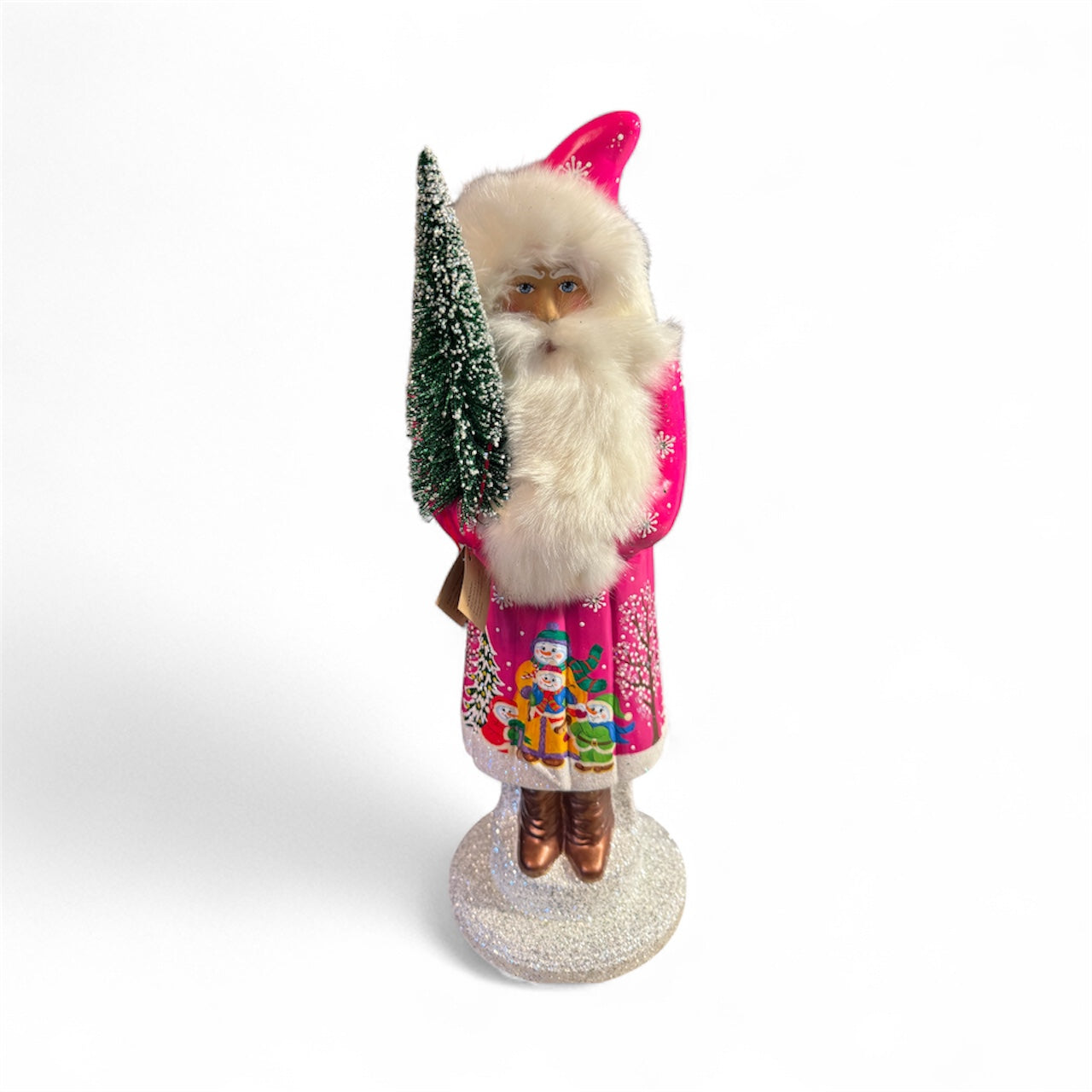 Ino Schaller Pink Snowman Scene Santa