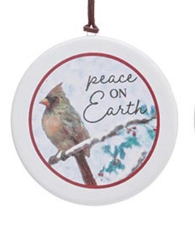 Yuletide Cardinal Disc Ornament