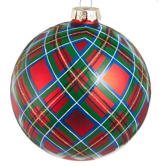 5" Plaid Ball Ornament