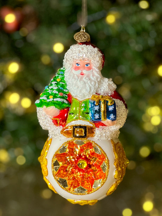 PATTERNED SANTA WITH REFLECTOR