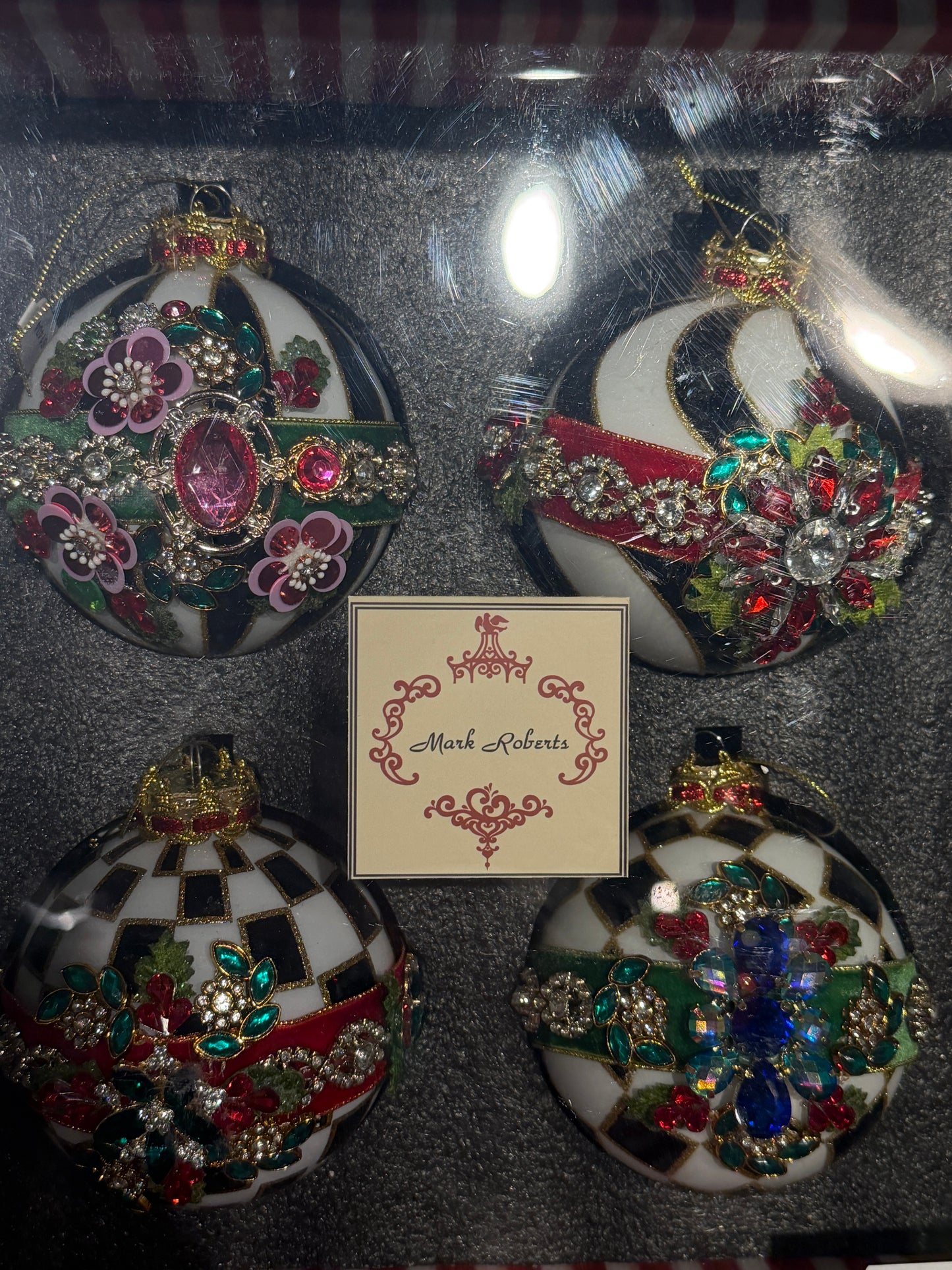 2026 Mark Robert's Timeless Jeweled Ornament, Box of 4 36-61404