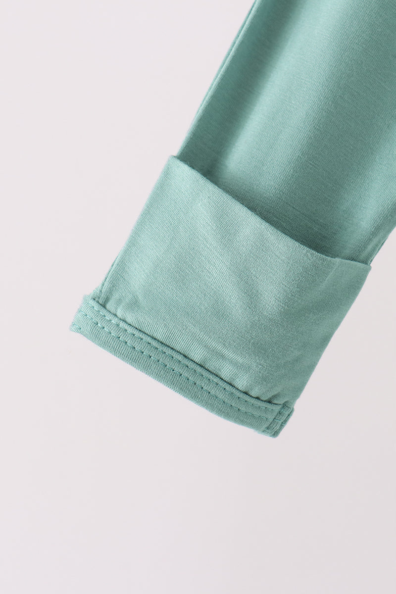 Sage zipper bamboo romper