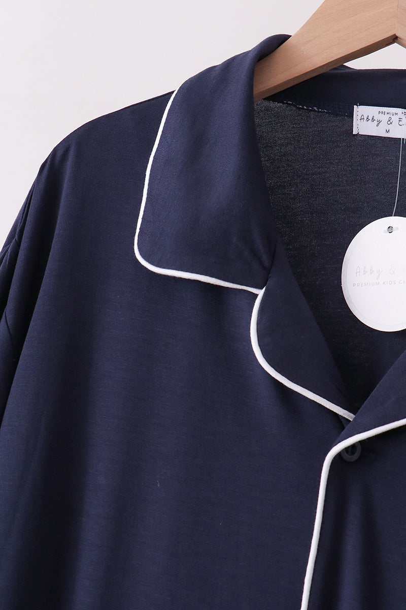 Navy bamboo mom pajama set