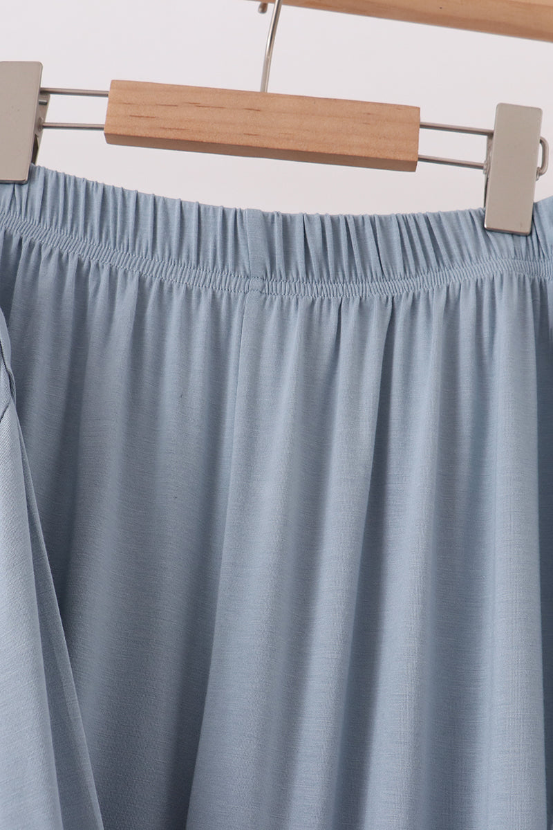 Blue bamboo mom pajama set