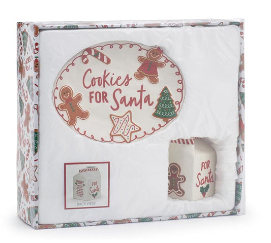 Cookies and milk ceramic gift set