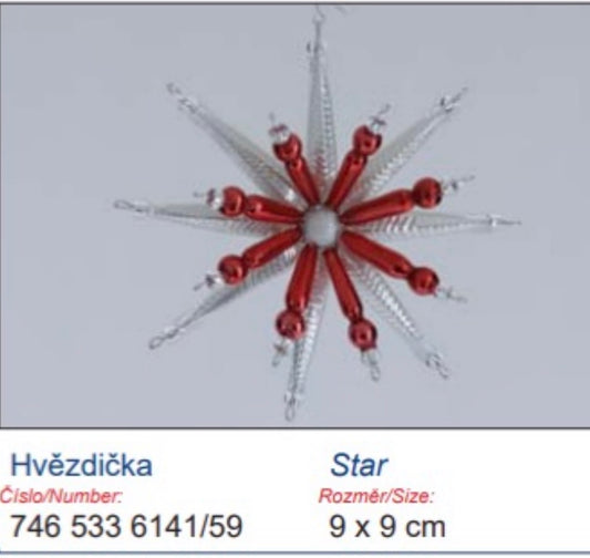 Red and Silver Sunburst Star Pre Order