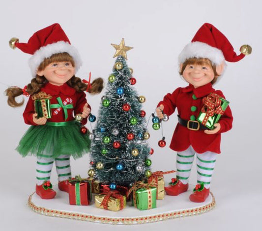 Lighted Tree Trimming Elf Set