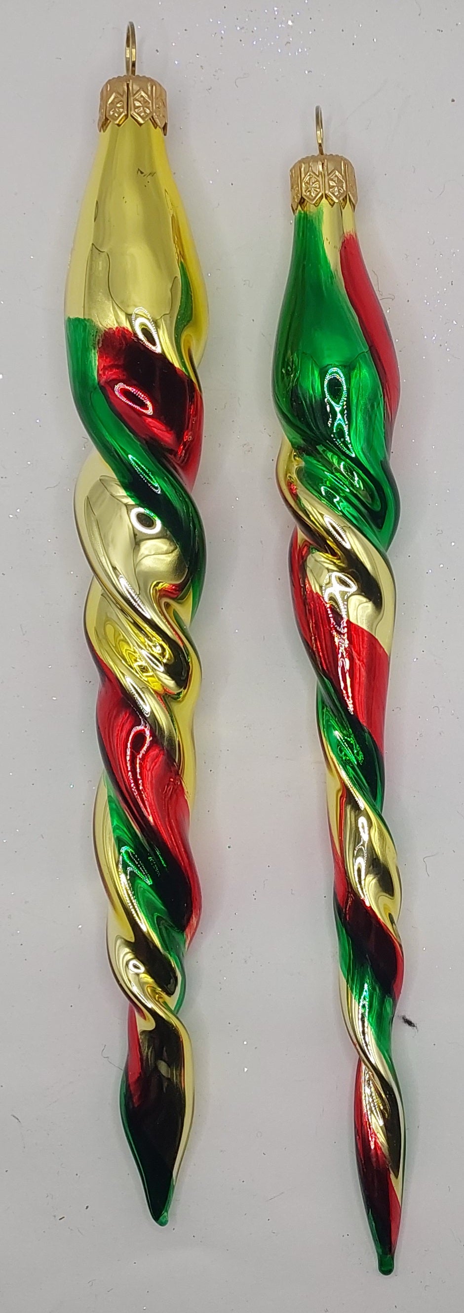 Red,Green and Gold Icicle Set of 6