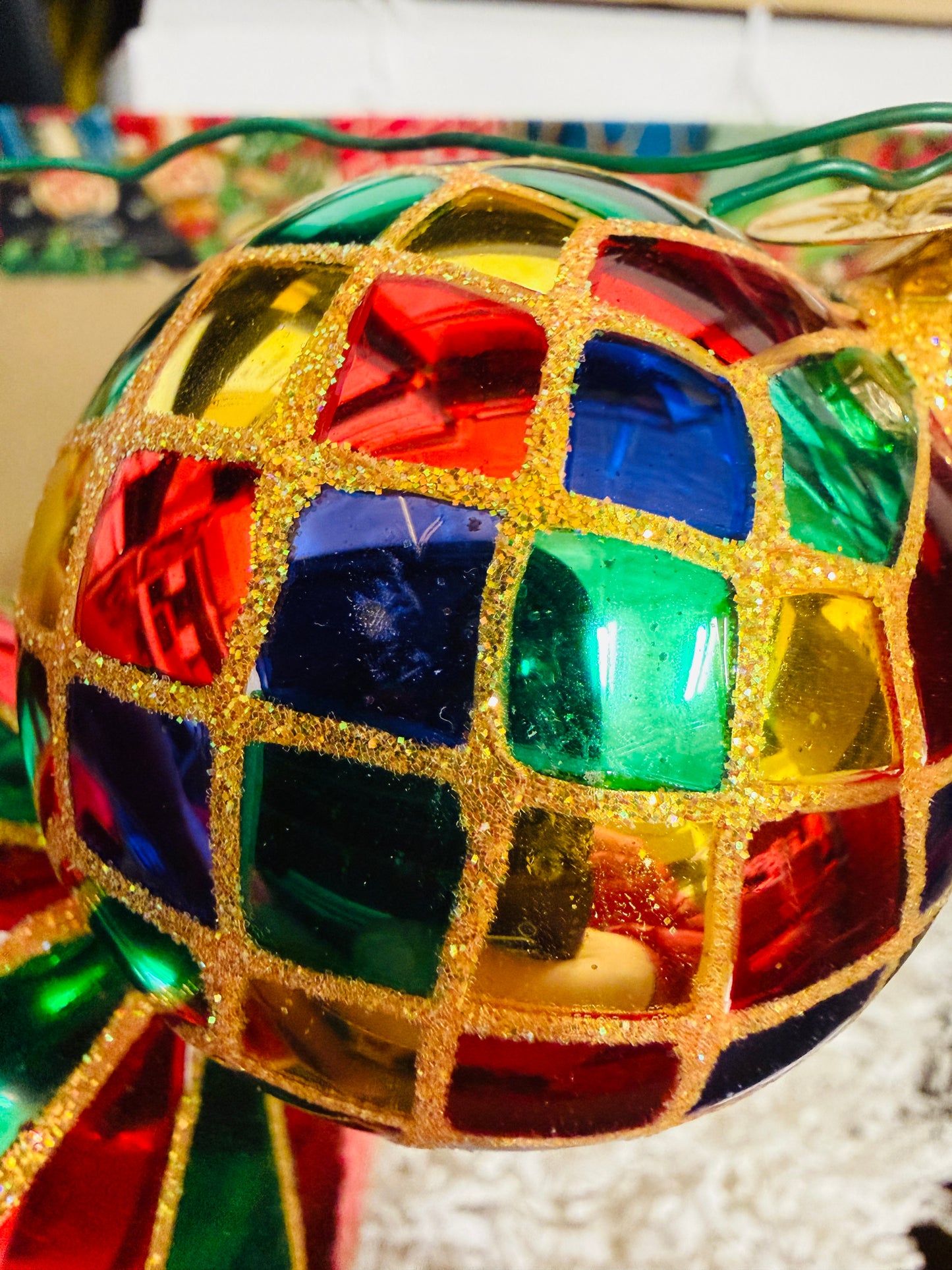 Christopher Radko Harlequin Glass 3 Ball Christmas Ornament