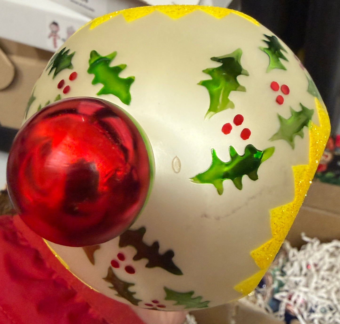 Christopher Radko SARABAND TRIPLE REFLECTOR Holly Christmas Ornament 93-140-1 8"