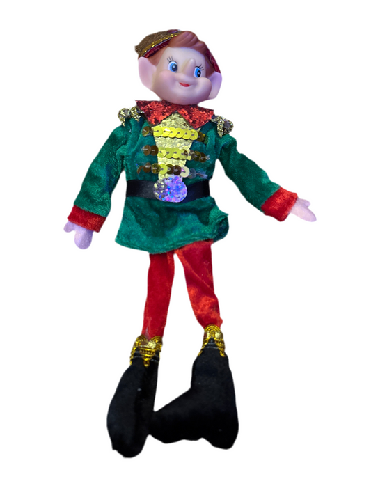 Elf ornament with green shirt