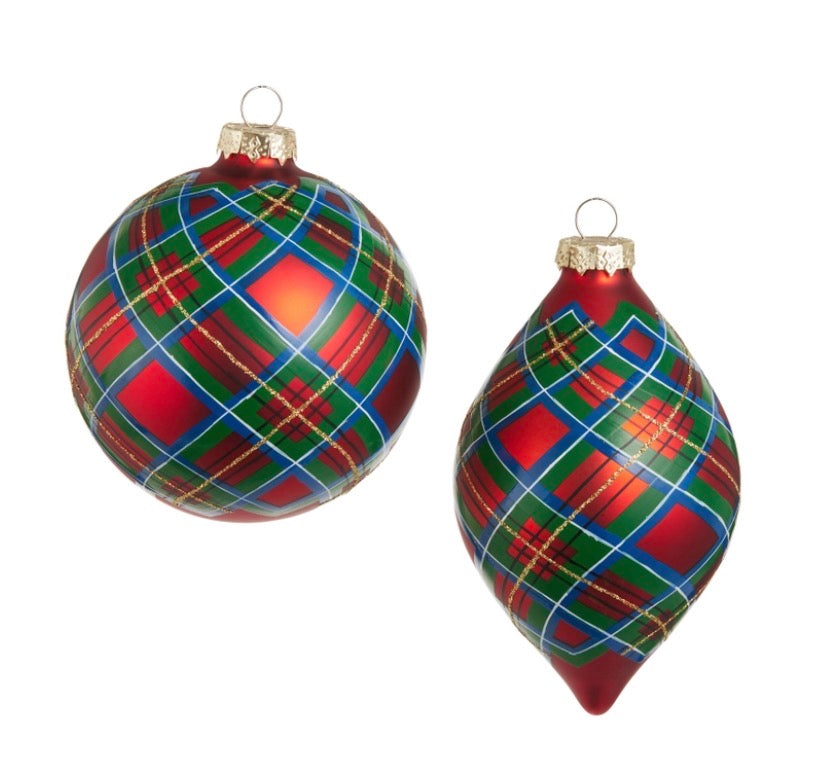 4" Plaid Ornament