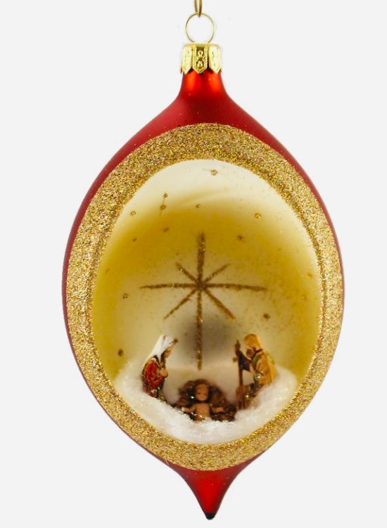 De Carlini Tear Drop Nativity Ornament