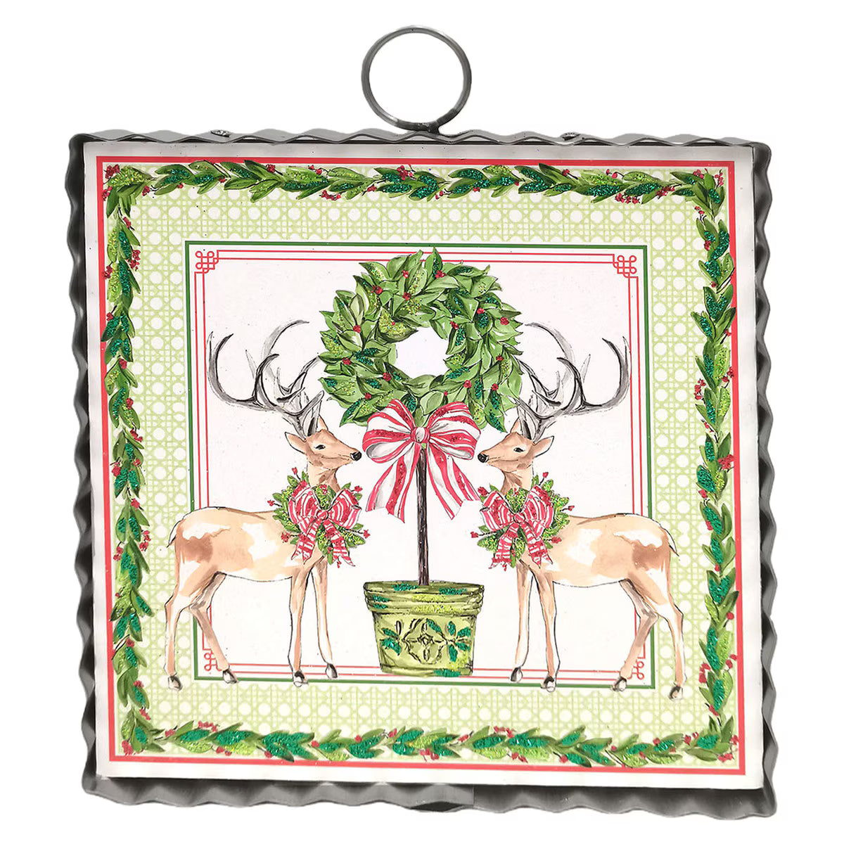 Mini Art Traditional Tidings Deer & Topiary