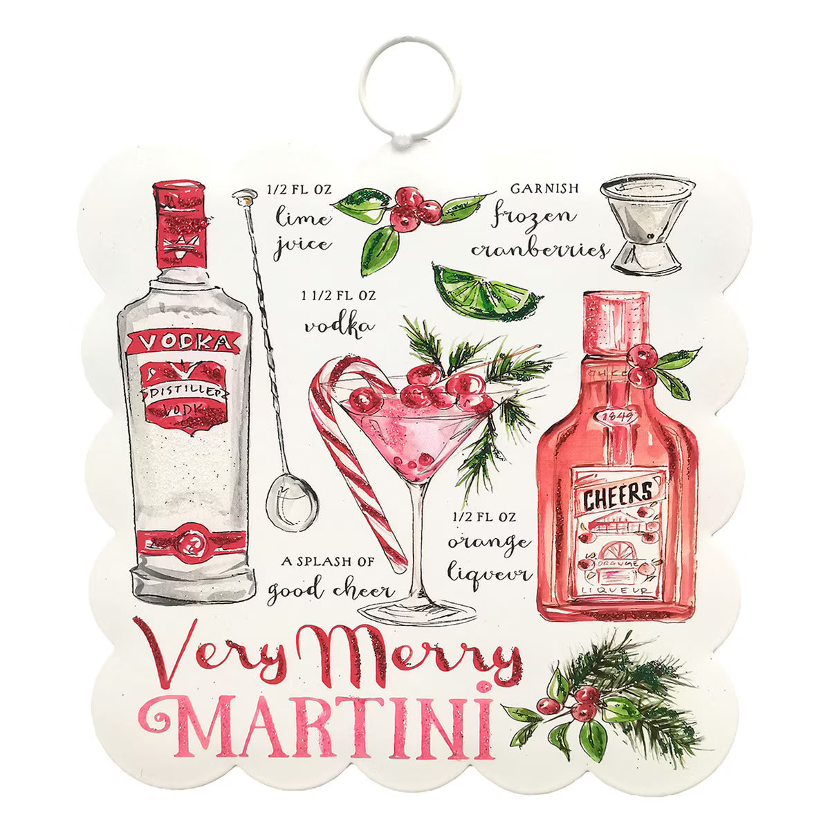 Mini Scallop Art "Very Merry Martini"