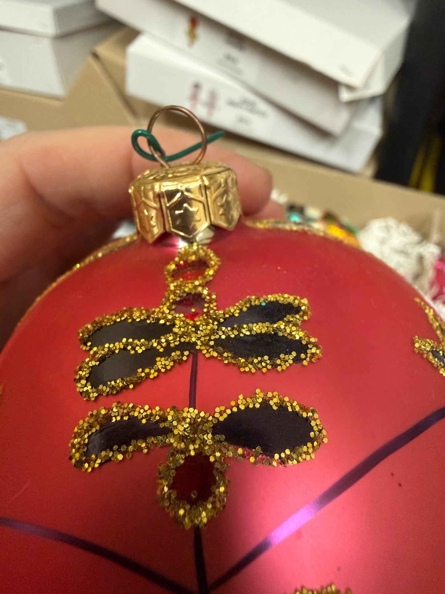 VINTAGE Christopher Radko ALPINE BLUSH Bright Pink Round Ball Ornament 86-042-0