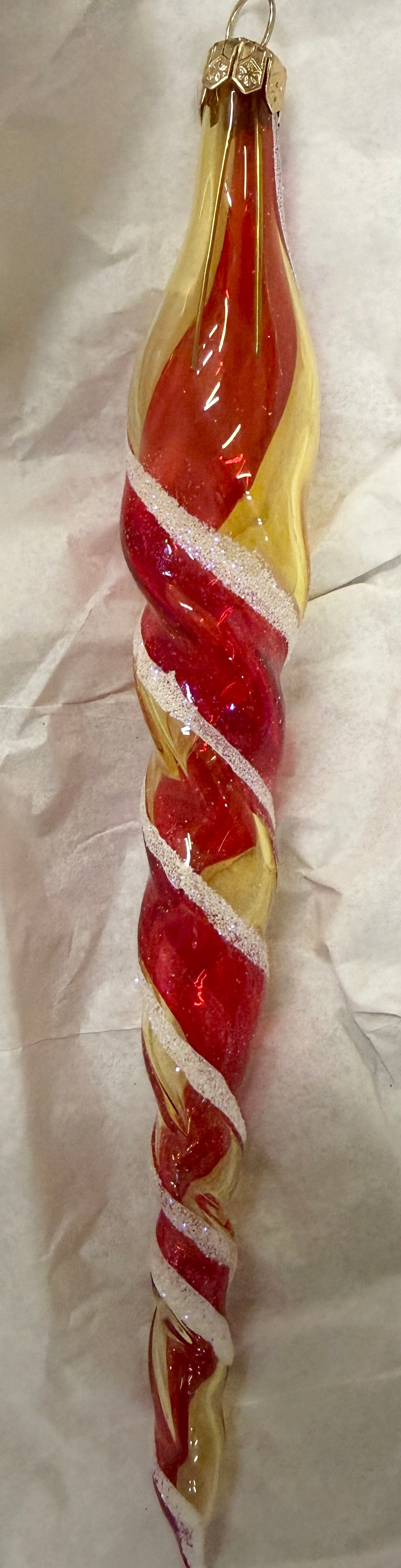 Italian Translucent Red/Gold Icicle Set