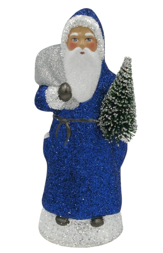 Blue Glitter Santa