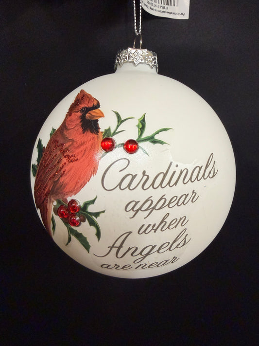 CARDINAL CHRISTMAS BALL ORNAMENT