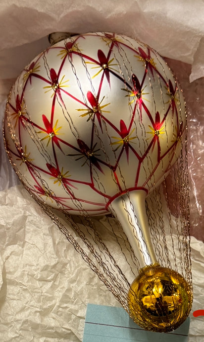 Christopher Radko 1993 French Regency Pink Wired Hot Air Balloon 93-161-1