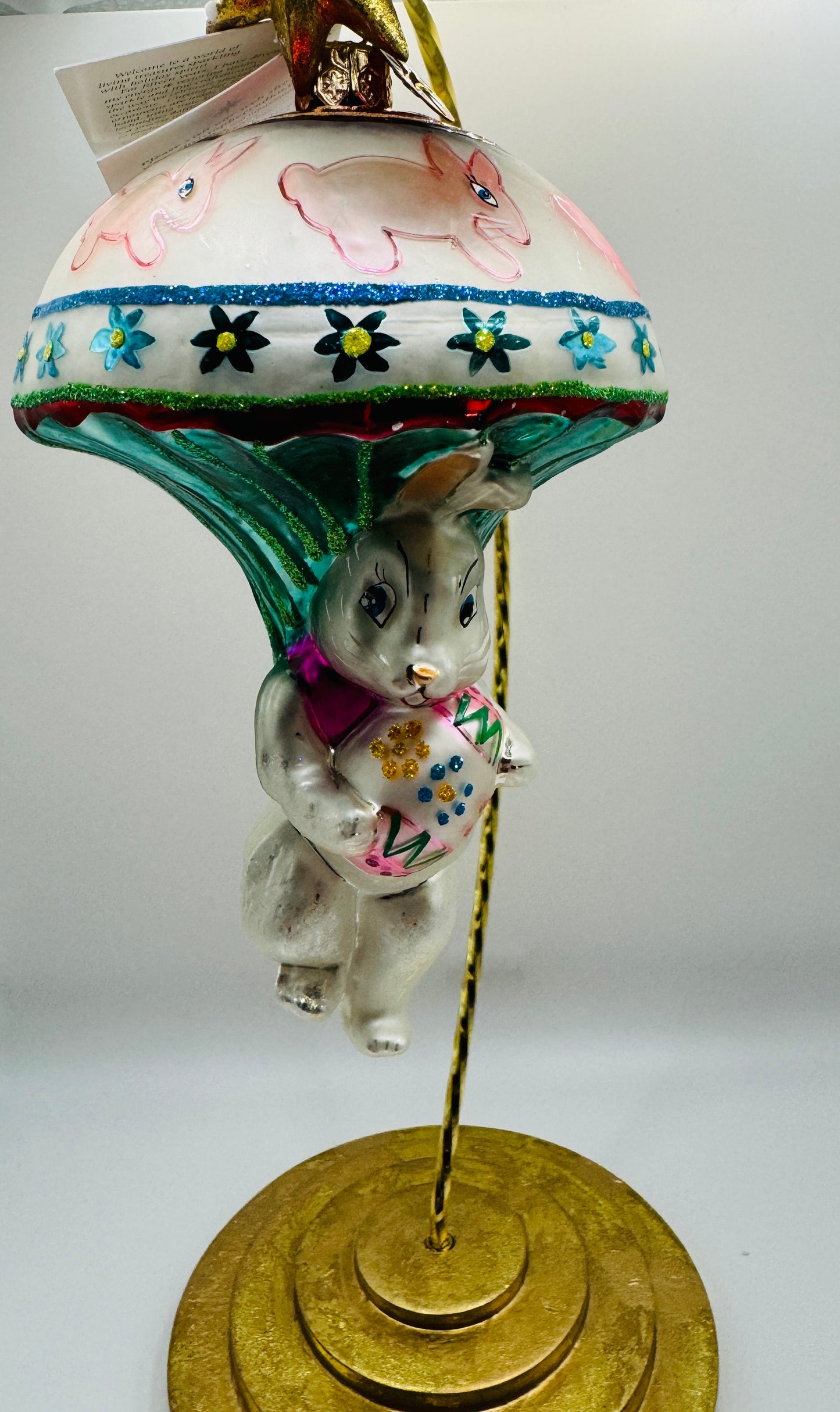 CHRISTOPHER RADKO - BUNNY JUMP - Easter Rabbit Egg Ornament