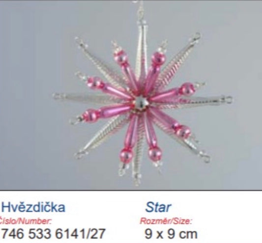Pink and Silver Sunburst Star Pre Order