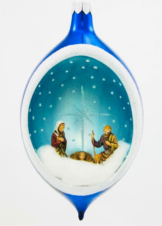 De Carlini Tear Drop Nativity Ornament