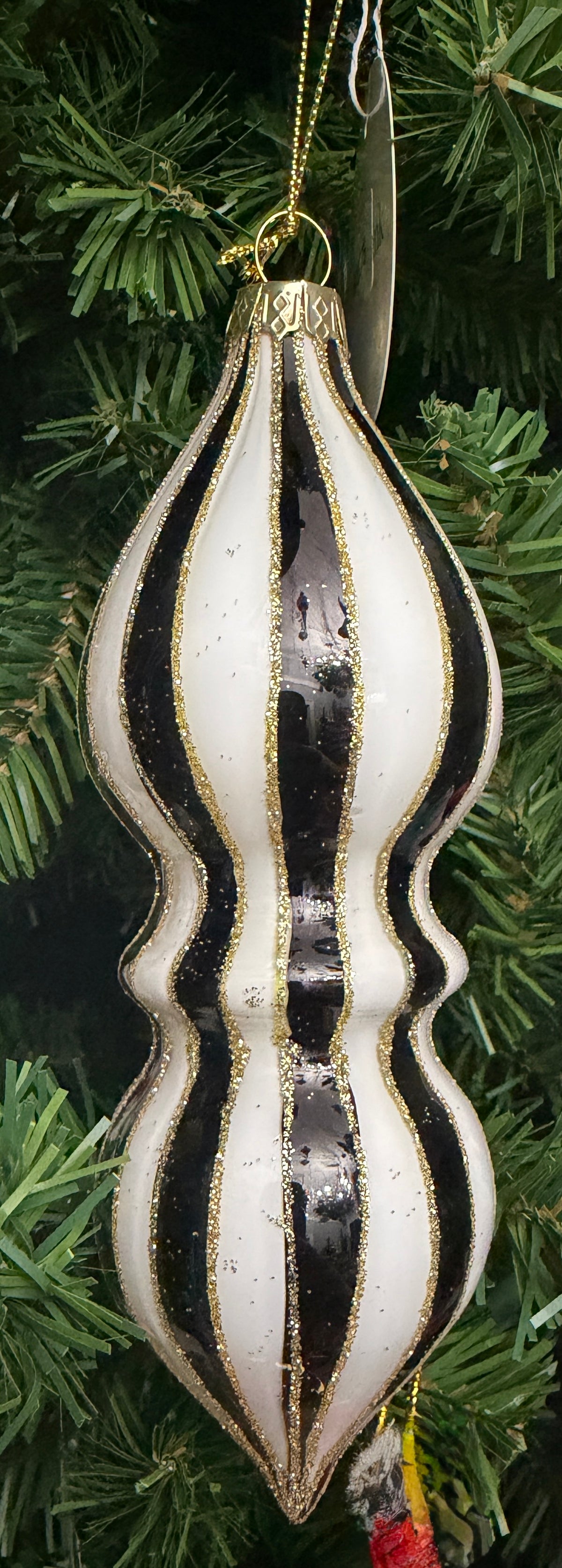 Black and White striped Ornament