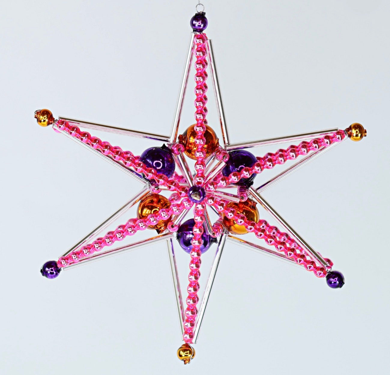 Pink,Purple and Orange Beaded Star