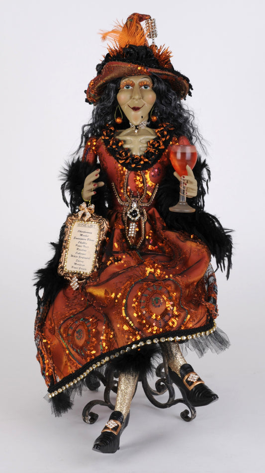 Wine Elegance Sitting Witch