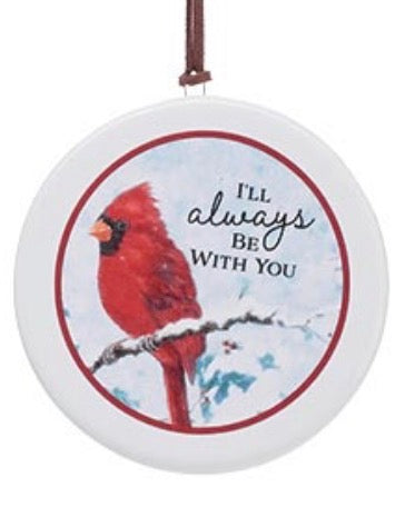 Yuletide Cardinal Disc Ornament
