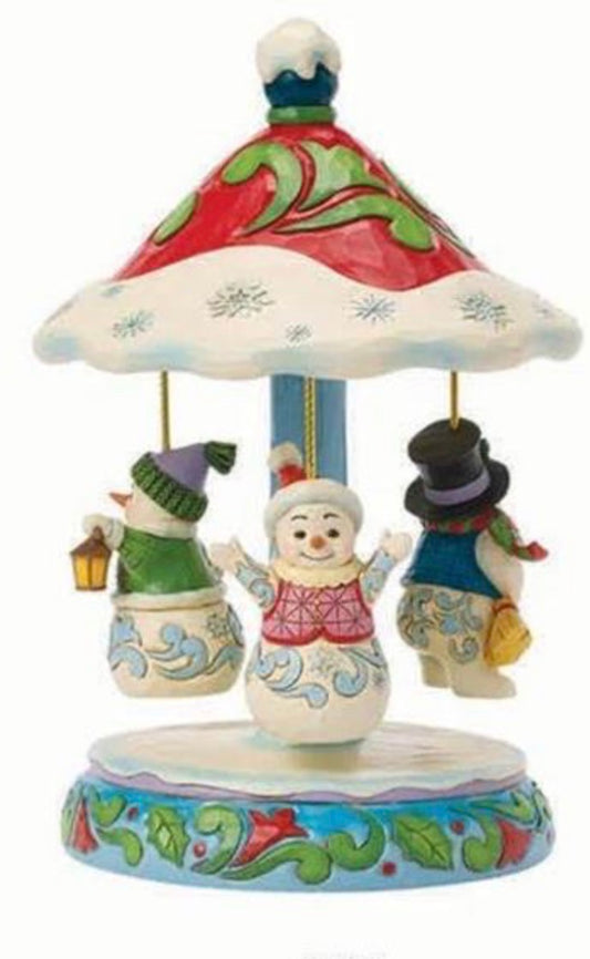 Rotating Snowman Carousel Figure