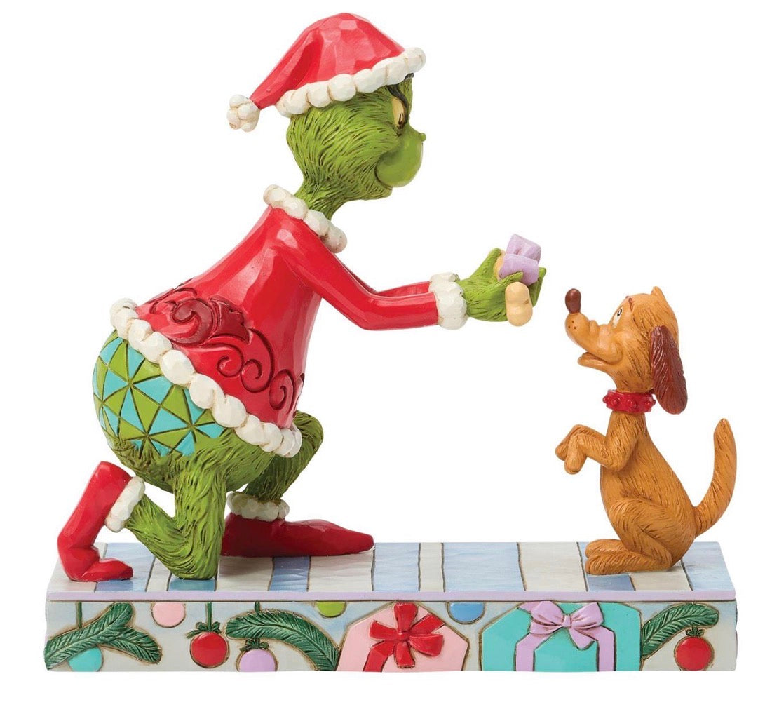 Grinch Giving Max a Bone Figure