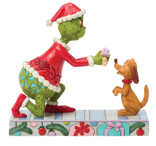 Grinch Giving Max a Bone Figure