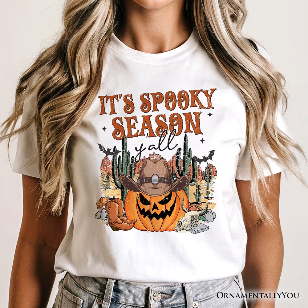It's Spooky Season Y'all T-Shirt, Funny Western Halloween Tee for Pumpkin Cowboys