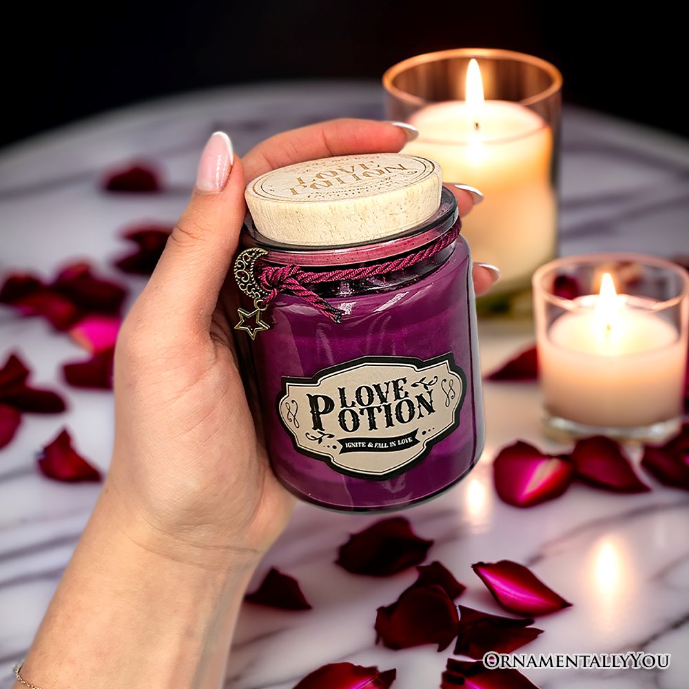 Love Potion Romantic Candle, Sandalwood Flavored Valentine Decor