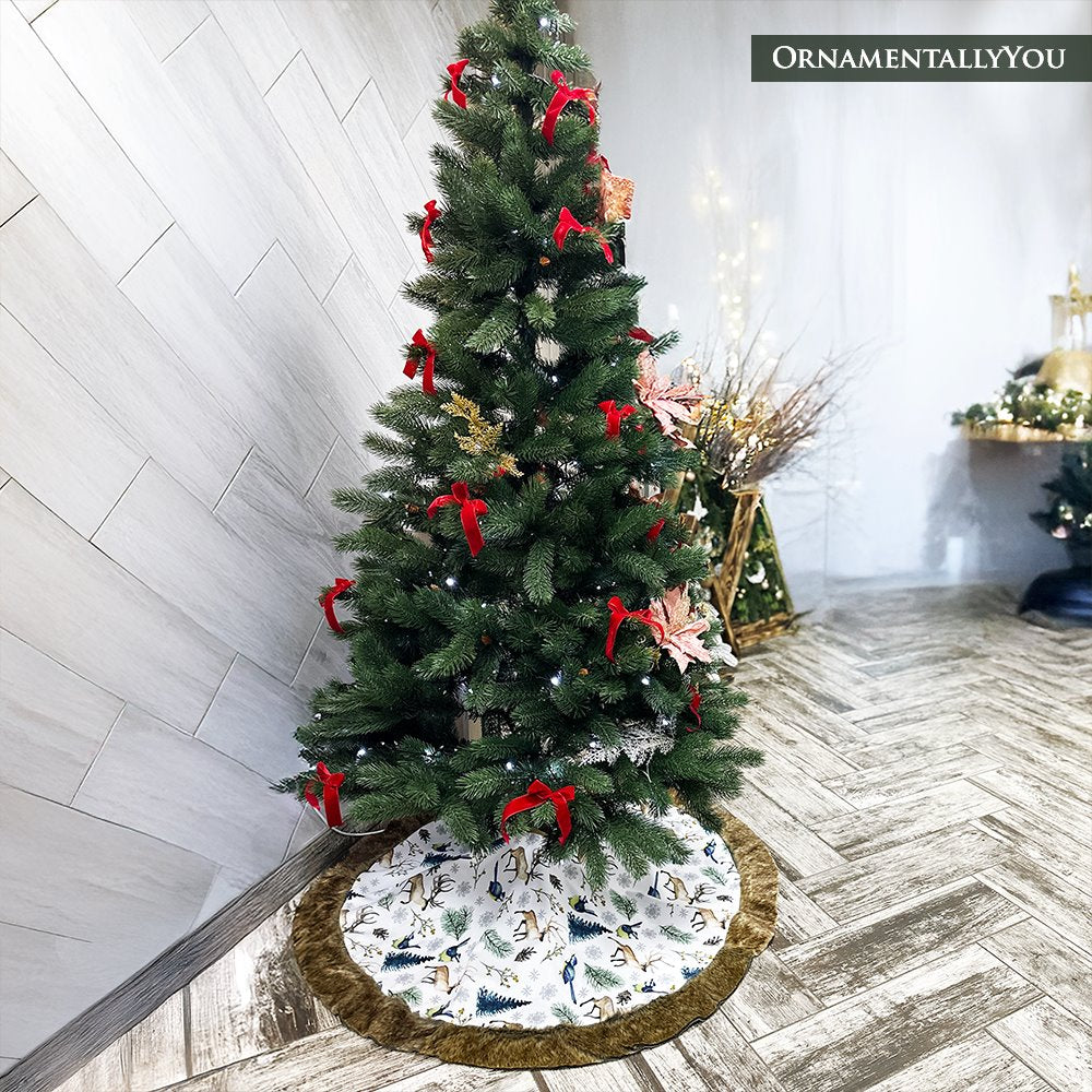 Rustic Nature Pattern Elegant Vintage Christmas Tree Skirt